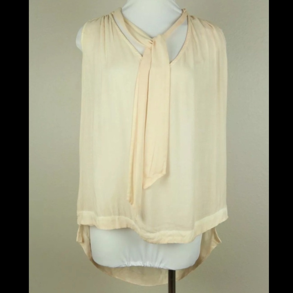 FREE PEOPLE BLUSH Sleeveless Tie Hi Lo Top XS